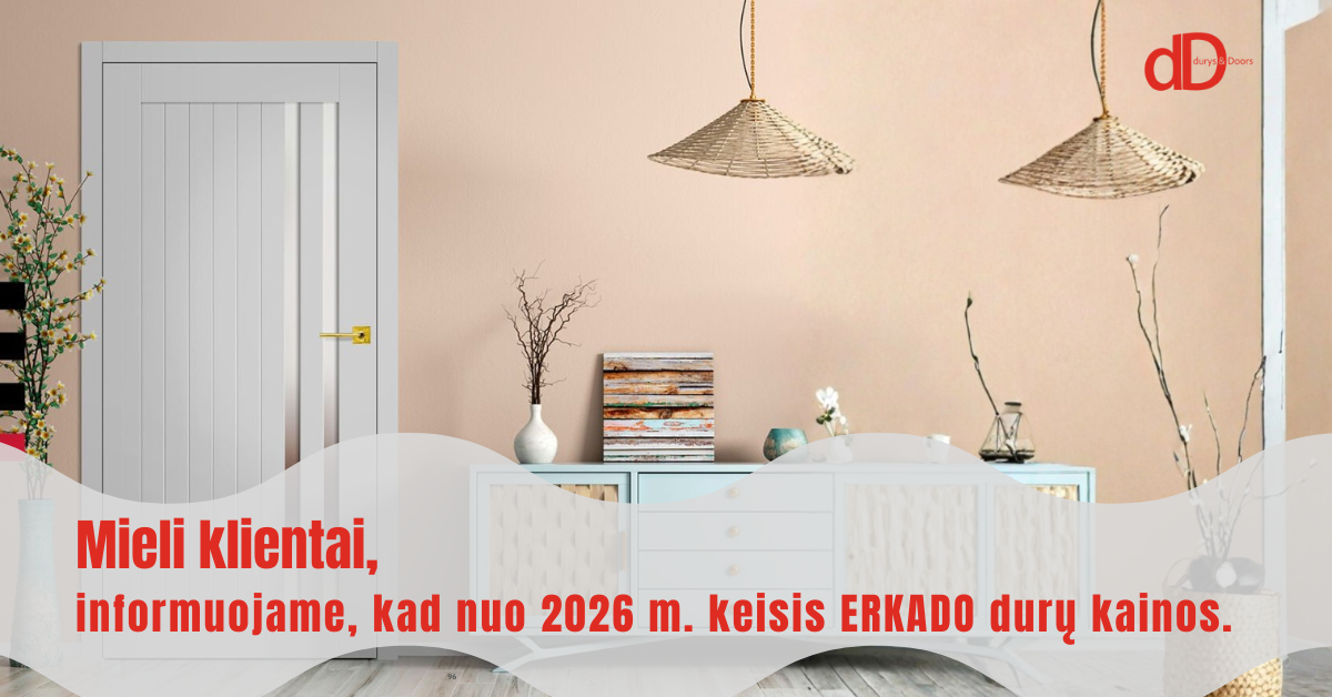 Mieli klientai, inofmuojame, kad nuo 2026 m. keisis ERKADO dur